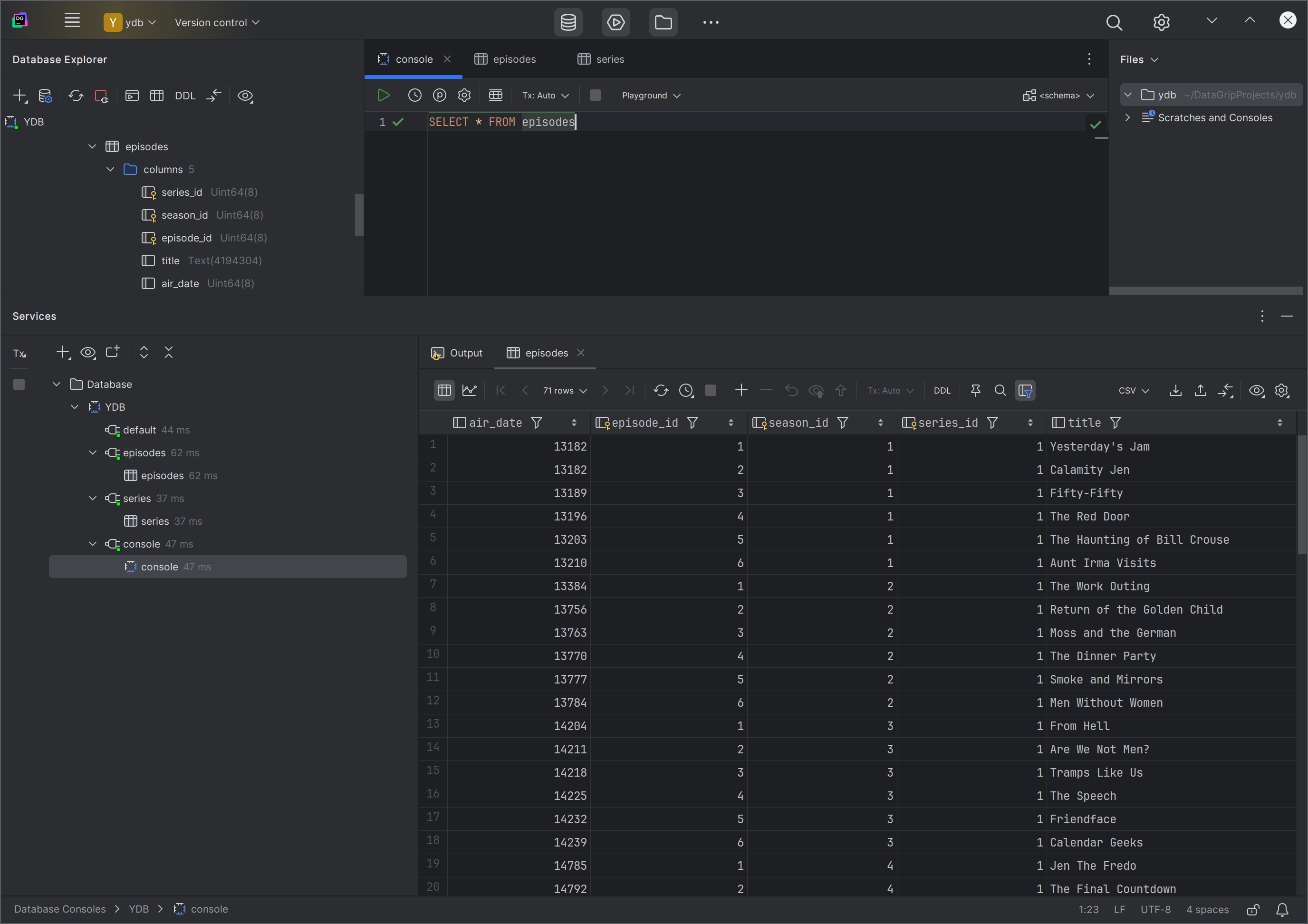 выполнение SQL